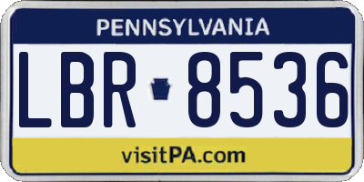PA license plate LBR8536