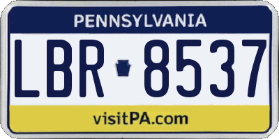 PA license plate LBR8537