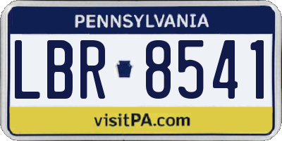 PA license plate LBR8541