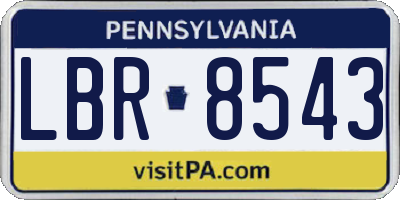 PA license plate LBR8543