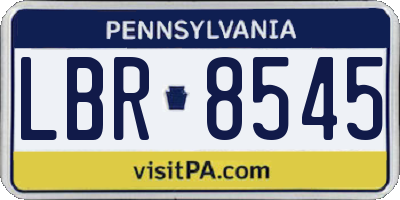 PA license plate LBR8545