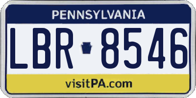 PA license plate LBR8546