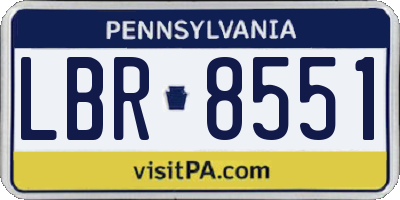 PA license plate LBR8551