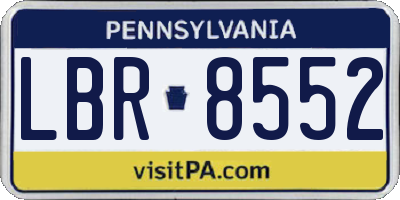 PA license plate LBR8552