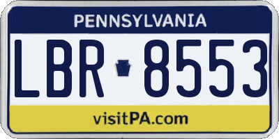 PA license plate LBR8553