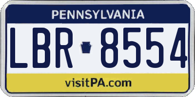 PA license plate LBR8554