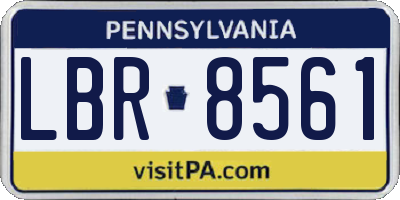 PA license plate LBR8561