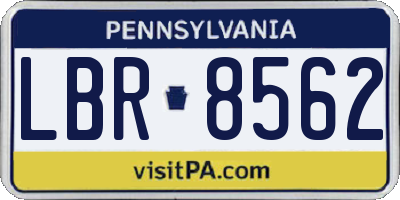 PA license plate LBR8562