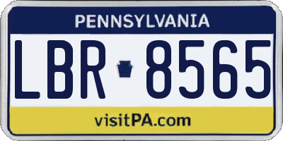 PA license plate LBR8565
