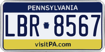 PA license plate LBR8567