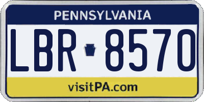 PA license plate LBR8570