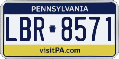 PA license plate LBR8571