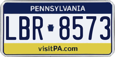PA license plate LBR8573