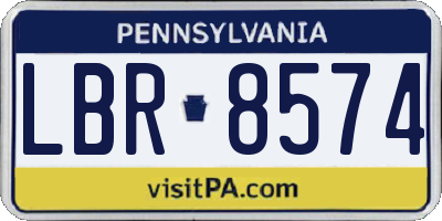 PA license plate LBR8574