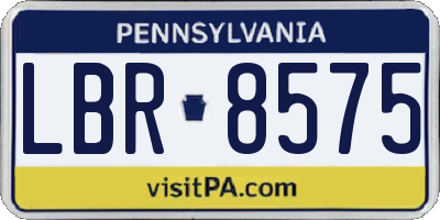 PA license plate LBR8575