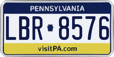 PA license plate LBR8576
