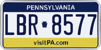 PA license plate LBR8577