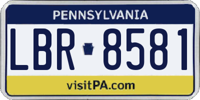 PA license plate LBR8581
