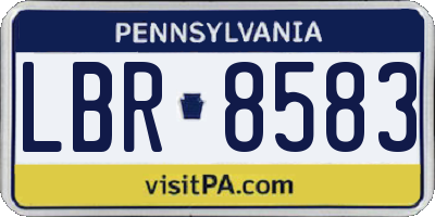 PA license plate LBR8583