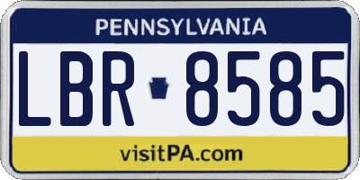 PA license plate LBR8585