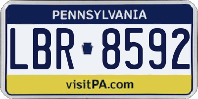 PA license plate LBR8592