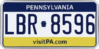 PA license plate LBR8596