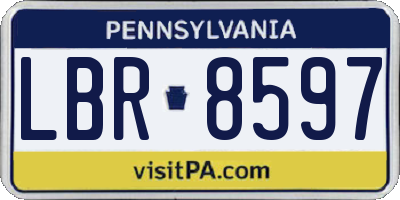 PA license plate LBR8597