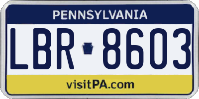 PA license plate LBR8603