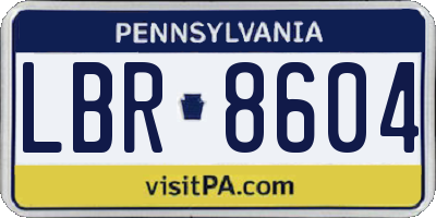 PA license plate LBR8604