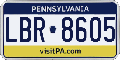 PA license plate LBR8605