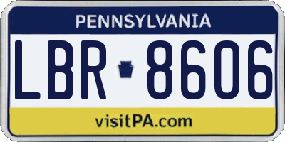 PA license plate LBR8606