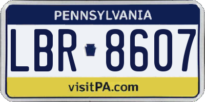 PA license plate LBR8607