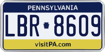 PA license plate LBR8609