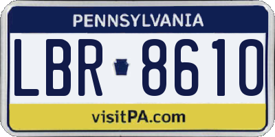 PA license plate LBR8610