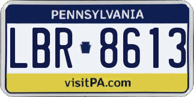 PA license plate LBR8613