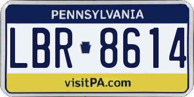 PA license plate LBR8614