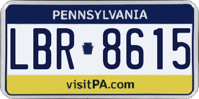 PA license plate LBR8615