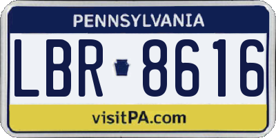 PA license plate LBR8616