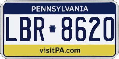 PA license plate LBR8620