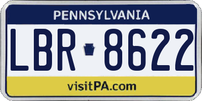PA license plate LBR8622