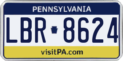 PA license plate LBR8624