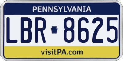 PA license plate LBR8625