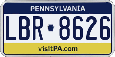 PA license plate LBR8626