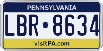 PA license plate LBR8634