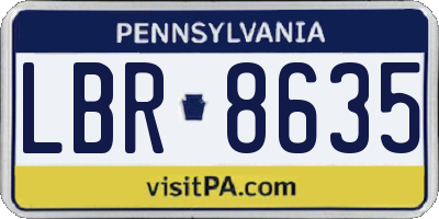 PA license plate LBR8635