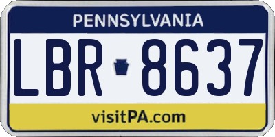 PA license plate LBR8637
