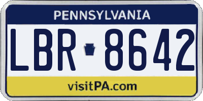 PA license plate LBR8642