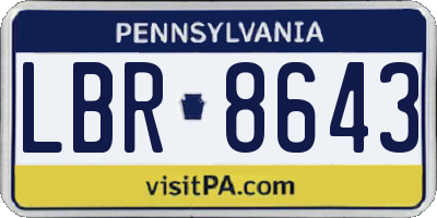 PA license plate LBR8643