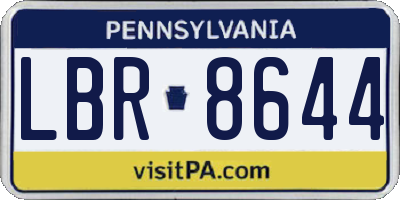 PA license plate LBR8644