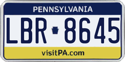 PA license plate LBR8645